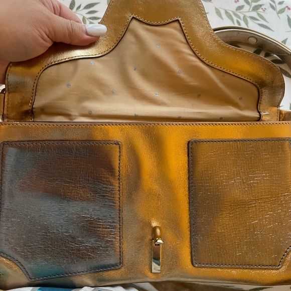 gently used but still very good condition night shoulder silver/gold bag - Picture 2 of 2